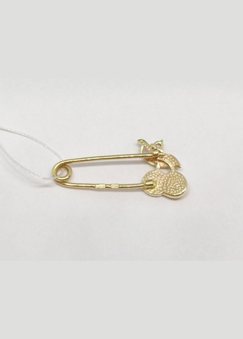 Золотая брошь-булавка Вишенки с эмалью и фианитом. БШ072И Імперія золота (329421721)