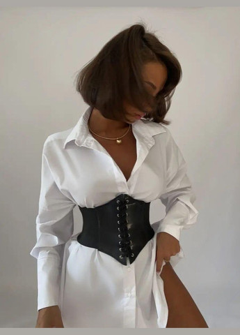 Корсет декоративный с легким утяжелением на липучке декоративная шнуровка черный No Brand Топ декоративний (324625738)