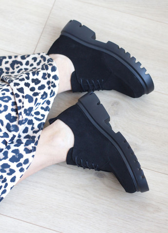 Zlett Туфли женские из натуральной мягкой замши на легкой подошве броги черный з натуральная замша, украина — демисезон (281322974)