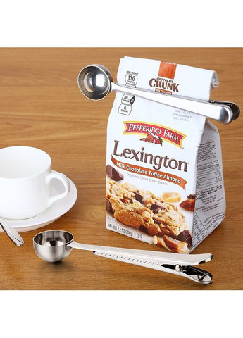 Металева ложка-прищіпка-затискач для кави, чаю, сипучих продуктів ( ) China (366875181)