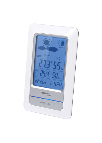 Метеостанция WS6740 White/Silver с беспроводным датчиком внешней температуры и влажности 166х100х46 мм (WS6740) Technoline (315341866)