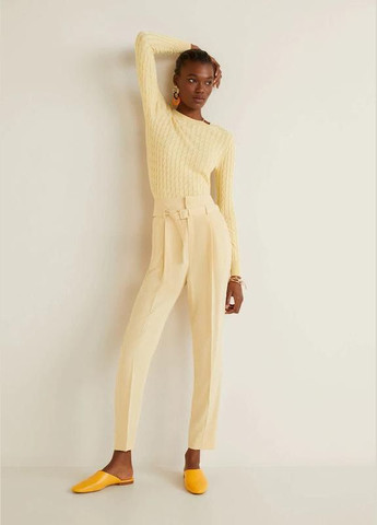 Брюки брюки высокая талия повседневные модал и бамбук Mango (345643580)