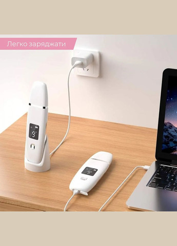 Ультразвуковий скрабер Swan уз для чищення обличчя та омолодження шкіри ліфтингу та фонофорезу Ultrasonic білий No Brand С1 (304030004)