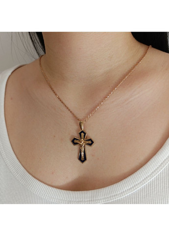 Хрестик золотий з емаллю 11206-є No Brand Підвіска (370756215)