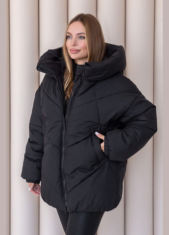 Черная зимняя зимняя куртка селин меди (01211-brown144) MioRichi