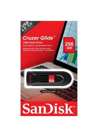 USB флэш-накопитель 256GB Cruzer Glide USB 3.0 (SDCZ60256G-B35) SanDisk (305319550)