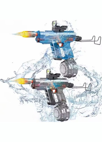 Електричний водний пістолет UZI, акумуляторний бластер із підсвічуванням, звуковими ефектами та прицілом, синій No Brand (346532798)