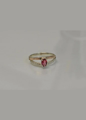 Срібне кільце зі вставками із золота No Brand (305826279)