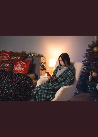 Плед Sherpa Клітка ART0202SH 160х200 см зелений Ardesto (364492043)