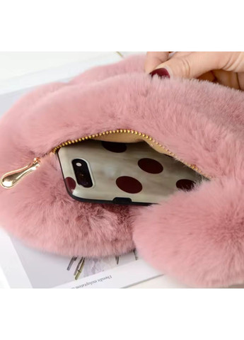 Сумка жіноча крос-боді в формі серця /молодіжна пухнаста сумка через плече DU&KA (365963605)