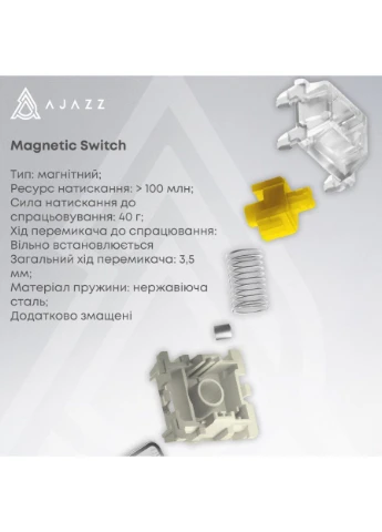 Клавиатура игровая механическая AK-680-MAX Magnetic Switch RGB USB White Ajazz (382950494)