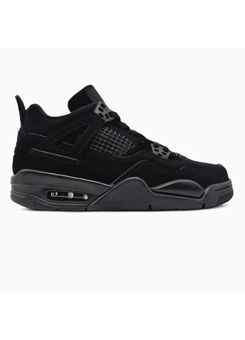 Черные летние кроссовки nike air jordan 4 black cat найк аир джордан No Brand