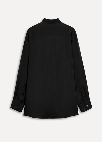 Черная классическая рубашка однотонная Zara