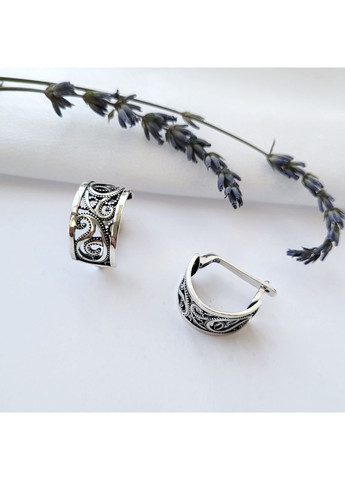 Серебряные серьги Арагон без камней серебро 925 пробы Черненное 2778 6.31г No Brand (307833890)