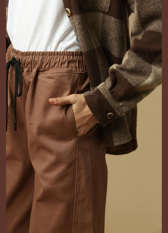 Коричневые спортивные, повседневный, кэжуал, джинсовые демисезонные карго, палаццо брюки IRmAS