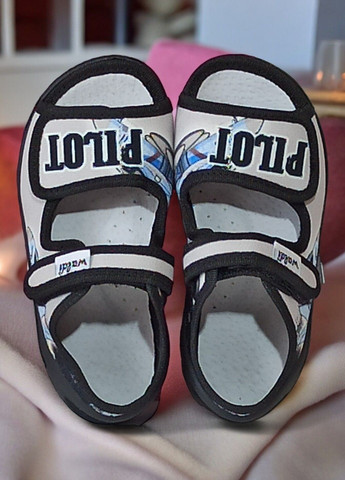 Дитячі текстильні босоніжки відкриті капці капчики тапочки для хлопчика ортопедичні Адам Pilot сірі Waldi (300078953)