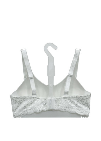 Білий балконет мереживний бра балконет з м’якою чашкою No Brand з кісточками бавовна, спандекс, гіпюр, нейлон