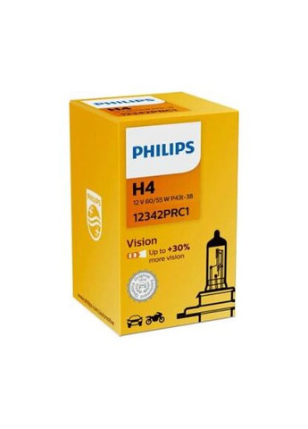 Лампа розжарювання H4 12V 60/55W P43t-38 VISION (вир-во ) Philips (332212983)