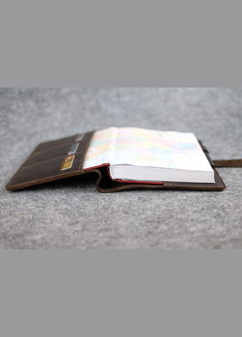 Шкіряна обкладинка для блокноту А5 Дизайн №4, натуральна Вінтажна шкіра, колір Шоколад Berty (299397048)