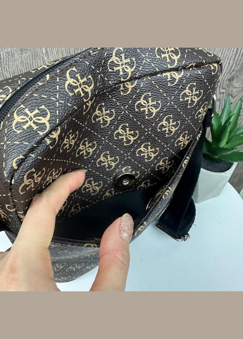 Стильна чоловіча сумка-планшетка на плече стиль Guess, сумка-планшетка Гесс чорна Коричневий No Brand (334730812)