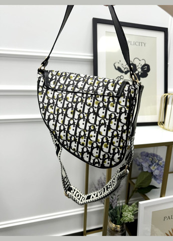 Діор SADDLE сумочка через плече (чорно-білий колір крапка) No Brand (322444877)