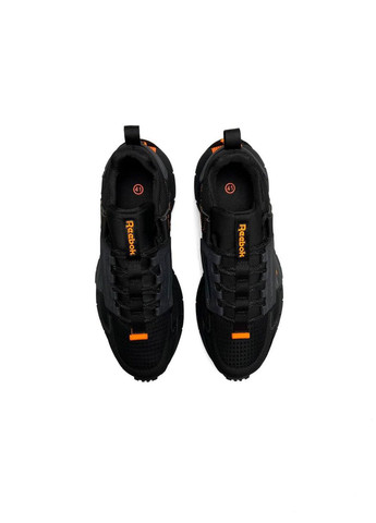 Чорні Осінні кросівки чоловічі edge black orange, вьетнам Reebok Zig Kinetica