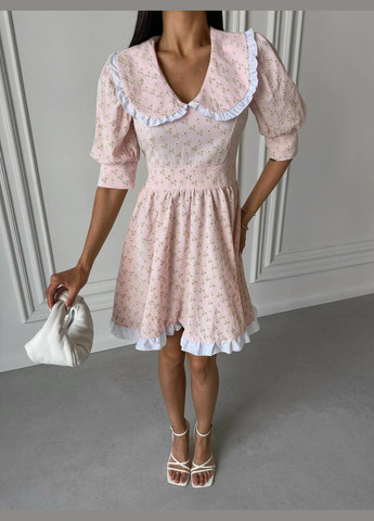 Розовое кэжуал платье N.Family с цветочным принтом