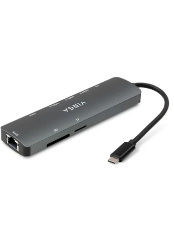 Концентратор USB-C 3.1 to HDMI+RJ45_1Gbps+3xUSB3.0+SD/TF+PD100W (VHYC8) Vinga (399259375)