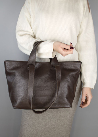 Сумка шопер женская кожаная 02771 большая шоколадная Virginia Conti (311400577)