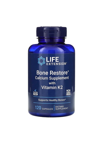 Комплекс для восстановления костей с витамином К2 Bone Restore - 120 капсул Life Extension (285718680)