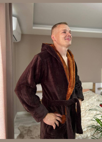 Халат чоловічий махровий XXXL Коричневий (П4К-Al-male-halat-003-04) No Brand (308864343)