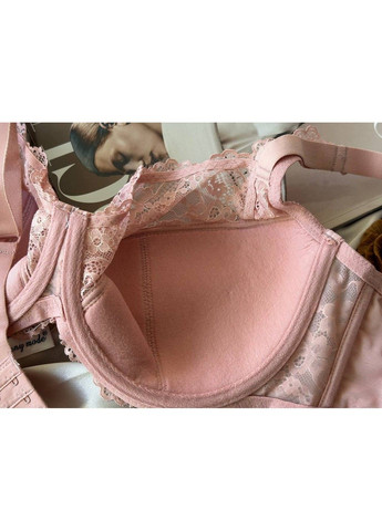 Пудровий бюстгальтер пудровий на великі груди з м'яким поролоном Lanny Mode