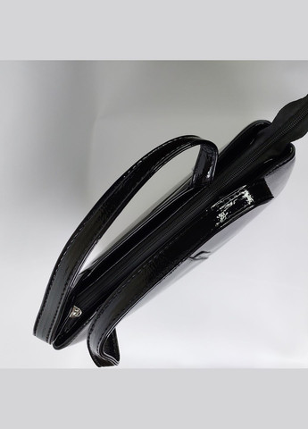 Сумка жіноча А4 ділова на три відділення лакова чорна Karlos Marconi (347640658)