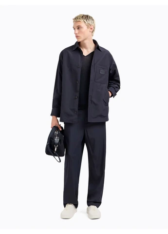 Темно-синя демісезонна куртка-сорочка 9652616 5o3248 Emporio Armani