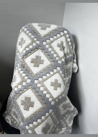 Плед мягкий пушистый с узором Ромбы 200 см х 220 см (П4К2110/2-03) No Brand (308755064)