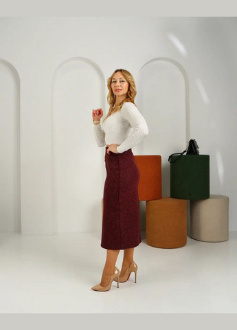 Бордовая офисная элегантная женская юбка 995бр1 бордо No Brand