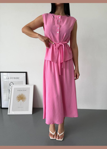 Жіночий костюм-двійка блуза на ґудзиках + міді спідниця MonCher (334676340)