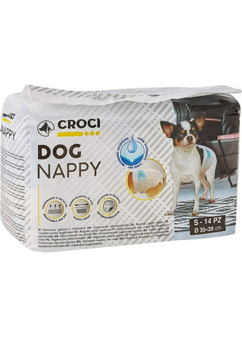 Подгузники для собак 3039 см Dog nappy S 14 шт/уп (8023222053809) Croci (307310936)