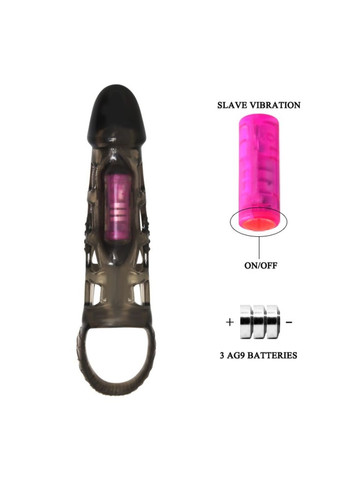 Черная насадка на член с вибрацией и подхватом мошонки Pretty Love "Harrison" LyBaile (301153774)