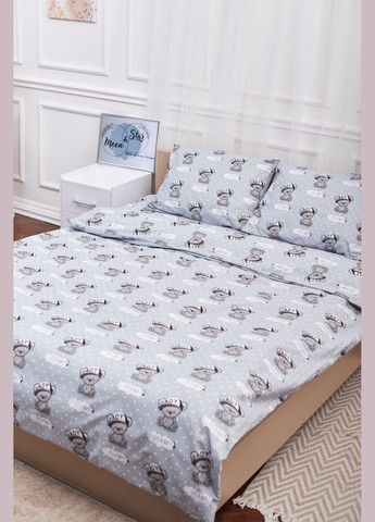 Комплект постельного белья полуторный евро 160х220 наволочки 2х40х60 Бязь Gold Люкс (MS-820001373) Moon&Star Teddy Boy (285717835)