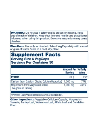 Cal-Mag Citrate - 180 veg caps Solaray (392264622)