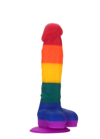 Райдужний фалоімітатор на присосці Colourful Love Rainbow Dildo, 20 см х 3.8 см Dreamtoys (299008180)