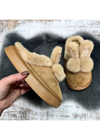 Тапочки жіночі Fangre бежеві з хутряними вушками із закритим носком Fashion (366144510)