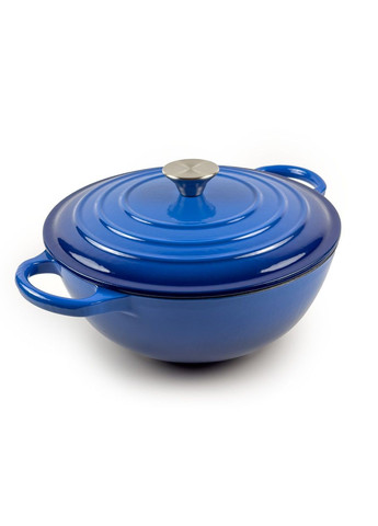 Кастрюля Казан Чугунный 3,8 л (26*10,5 см) Небесный Синий Oliver (373414802)