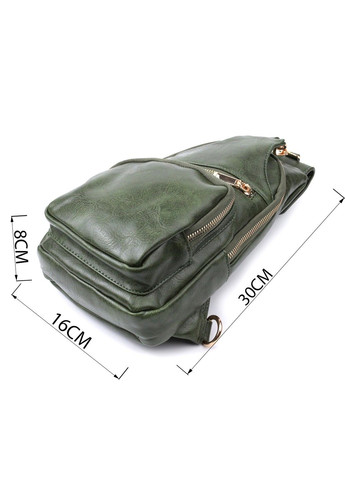 Трендовая женская слинг сумка через плечо из экокожи 22755 Зеленый Vintage (303877347)