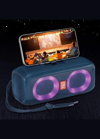 Портативная колонка TG333 2x5W с RGB-подсветкой, громкая блютуз-колонка. Цвет: синий T&G (359429529)