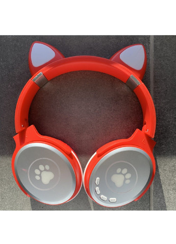 Беспроводные складные аккумуляторные Bluetooth наушники с микрофоном кошачьими ушками MP3 плеером (478531-Prob) Красные Unbranded (322471950)