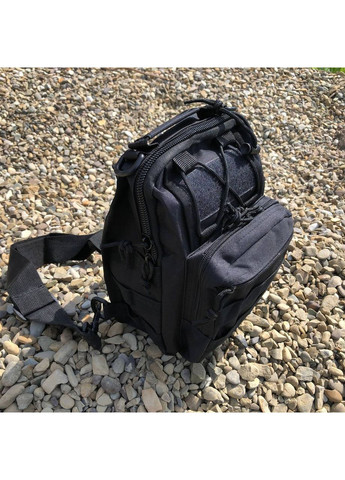 Мужская тактическая многофункциональная нагрудная сумка-слинг рюкзак через плечо с системой MOLLE из кордуры Black No Brand (363115041)