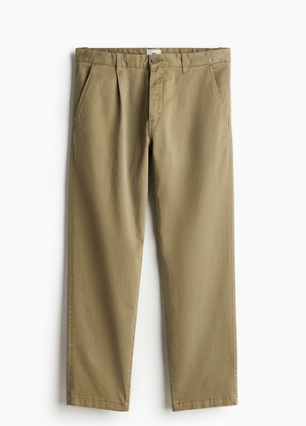 Оливковые кэжуал демисезонные брюки H&M