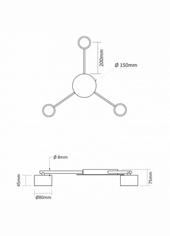 Люстра VLSPF20B-W под лампу GX53х3 белая Videx (282313708)